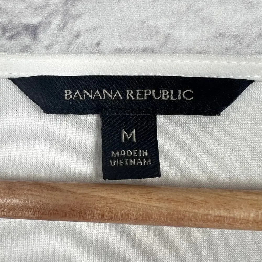 Banana Republic Womens‎ M Feminine Romantic Fairycore Preppy Lace Sleeve Blouse